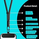 Minimalist Wrist Strap Phone Lanyard with Adjustable Drop-Proof Design, 7mm Reinforced Climbing Rope Material, 2 Phone Tether Tabs (Matching Metal and Rotatable Clear) - Ecru Beige