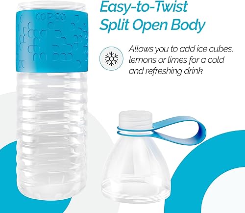 Miniatura 4 de Copco Hydra - Botella de agua de Tritan de 20 onzas con tapa resistente a derrames y funda antideslizante, sin BPA, apta para lavavajillas, cabe en