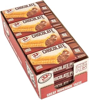 JJ's Bakery Chocolate Snack Pies - Fresh-Baked, Nut-Free, Kosher Parve, Individually Wrapped 4oz (Pack of 12)