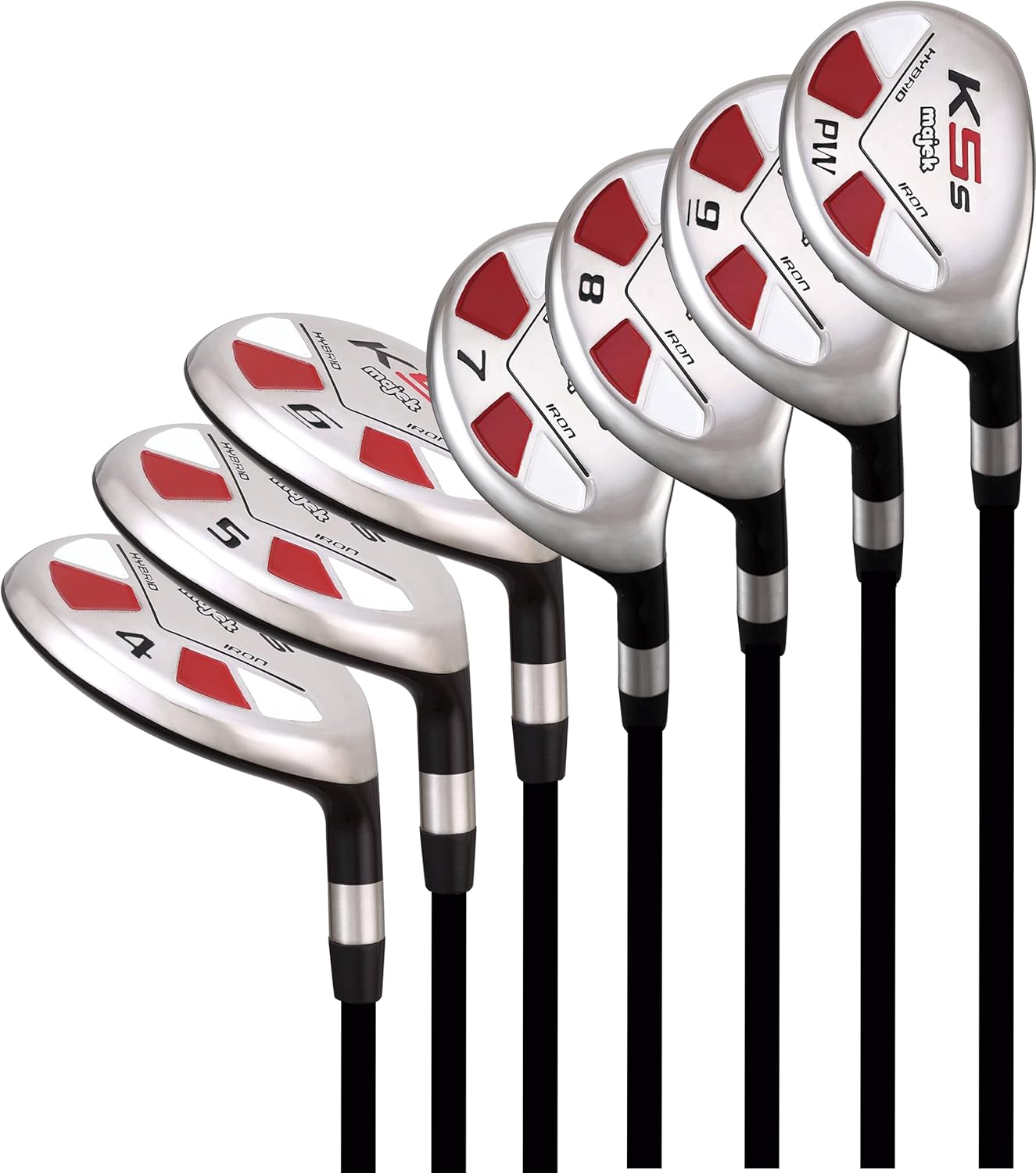 Majek Senior Men’s Golf All Hybrid Complete Full Set, which Includes: #4, 5, 6, 7, 8, 9, PW Senior Flex Right Handed New Utility “A” Flex Club