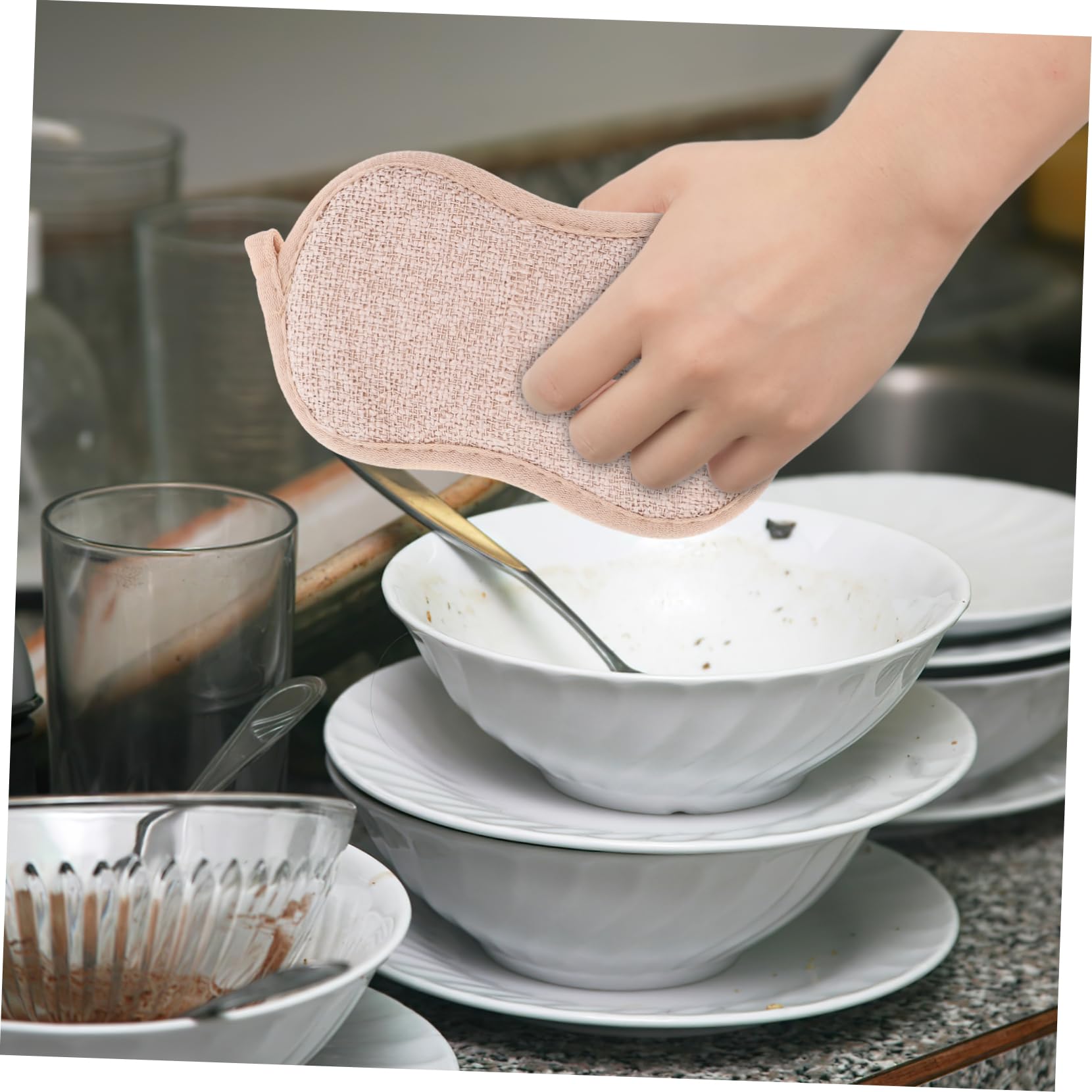 Healeved 30piezas Esponjas De Limpieza De Cocina De Doble Cara Eficaces para Fregar Platos y Ollas Material Antigrasa para Uso Doméstico