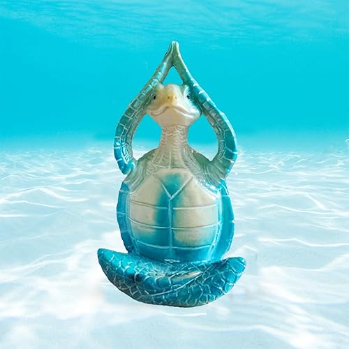 Miniatura 3 de Decoración de tortuga marina, accesorios de muebles de playa, estatua de tortuga de yoga de meditación zen, decoración de mesa verde azulado con