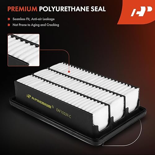 Miniatura 6 de A-Premium Filtro de aire de motor compatible con Hyundai Santa Fe 2007 2008 2009, repuesto # 61949191