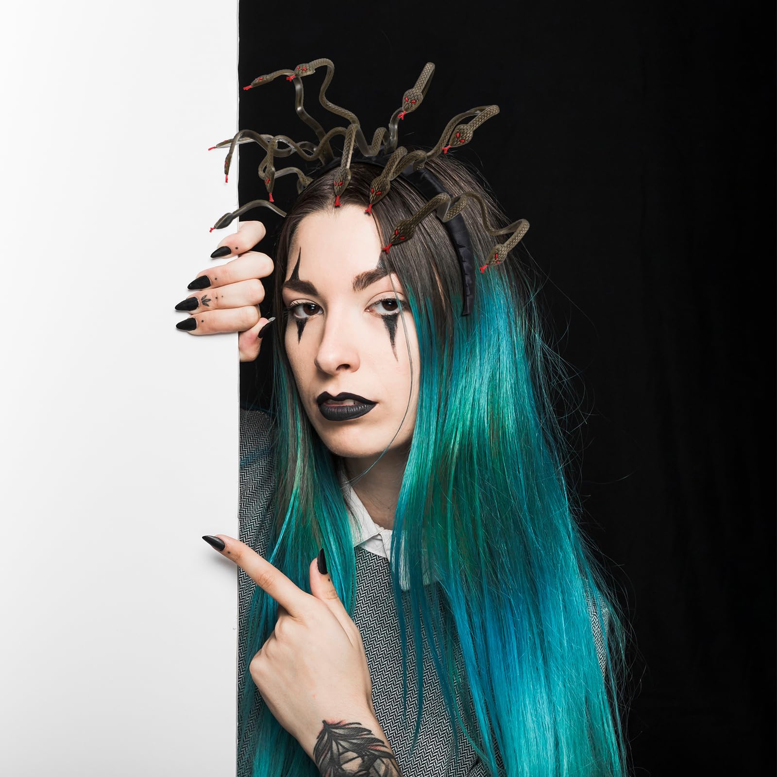 WINOMO Medusa Snake Headband Headpiece Halloween Snake Hairband Medusa Cosplay Costume Headdress Hair Accessory Masquerade Party Supplies - Image 4