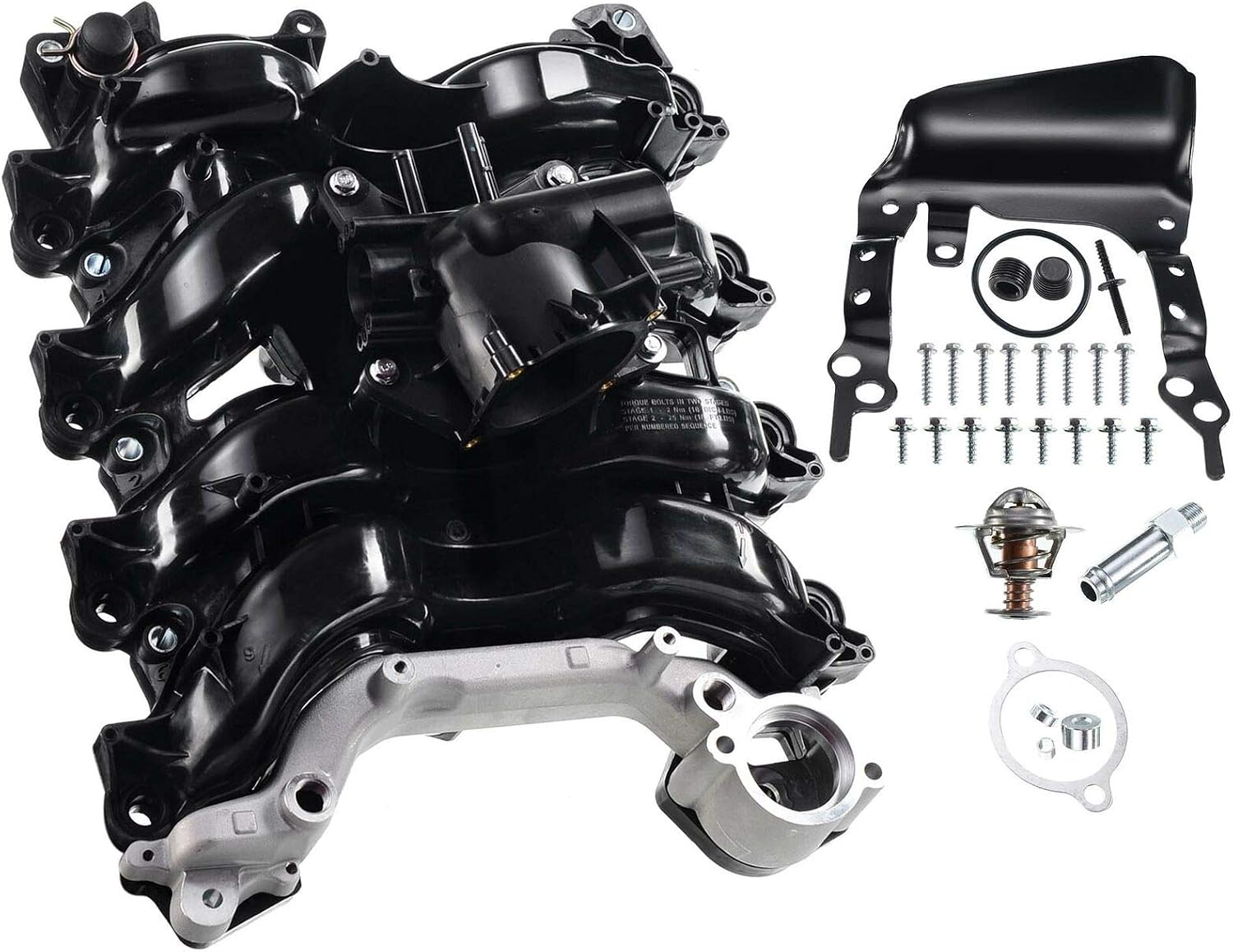 A-Premium Intake Manifold Assembly For Ford Fiesta 2011-2014 (1.6L 4-Cylinder) – Includes Gasket