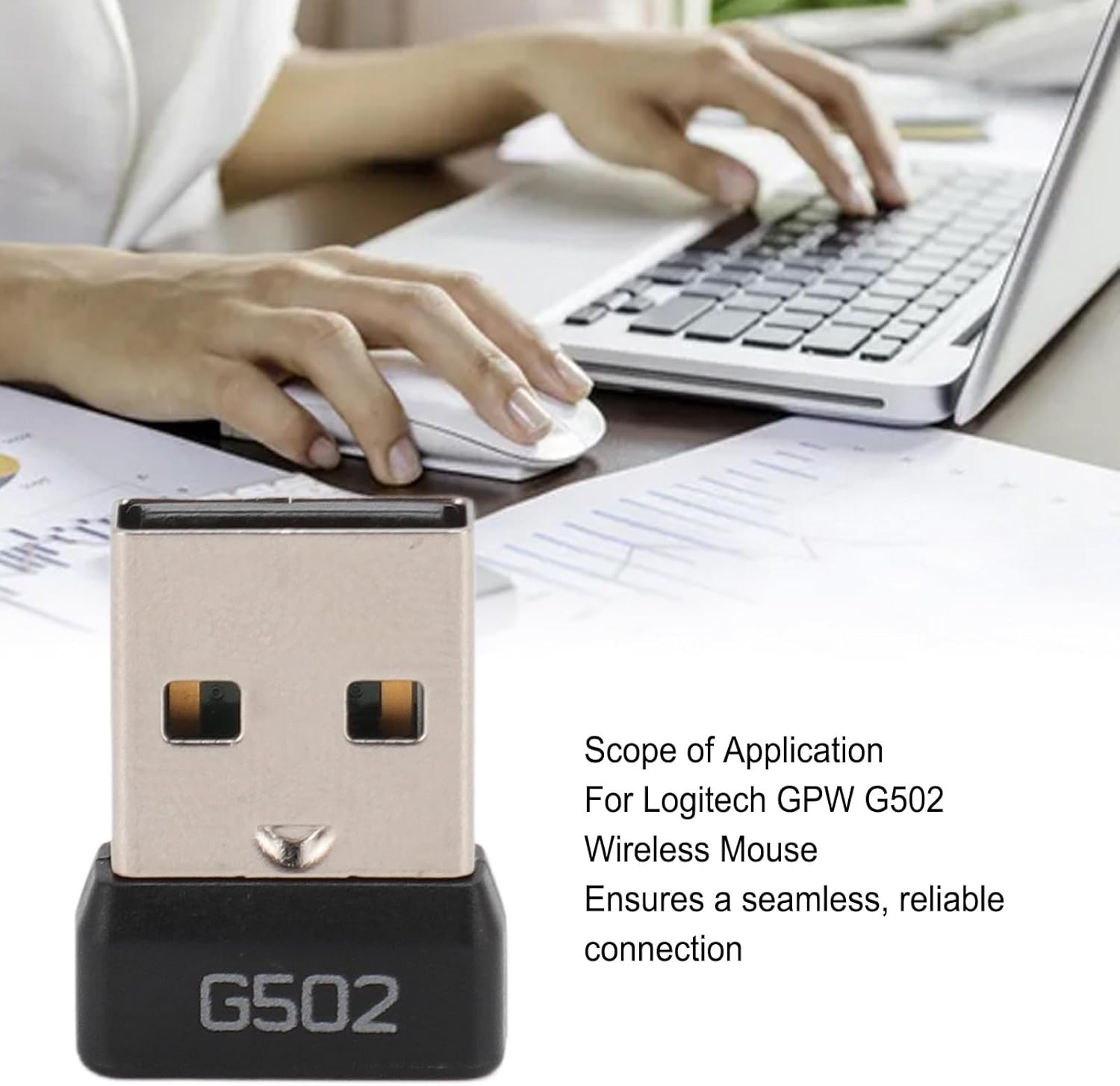 Zunate USB Receiver for Logitech G502 Mouse, 2.4G Mouse USB Adapter, USB Receiver for Logitech GPW G502 Gaming Mouse