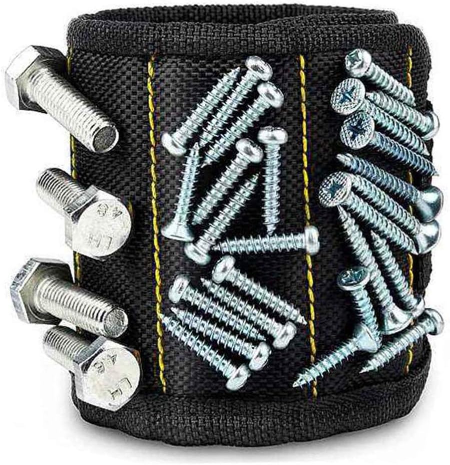 Magnetic Wristband for Holding Tools for Father's Day Gift Magnetic Wristband with Strong Magnets for Screws Nails, Gifts for Men Husband Boyfriends