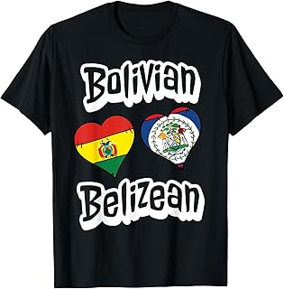 Bolivian Belizean Flag Heart Combo Bolivia Belize T-Shirt