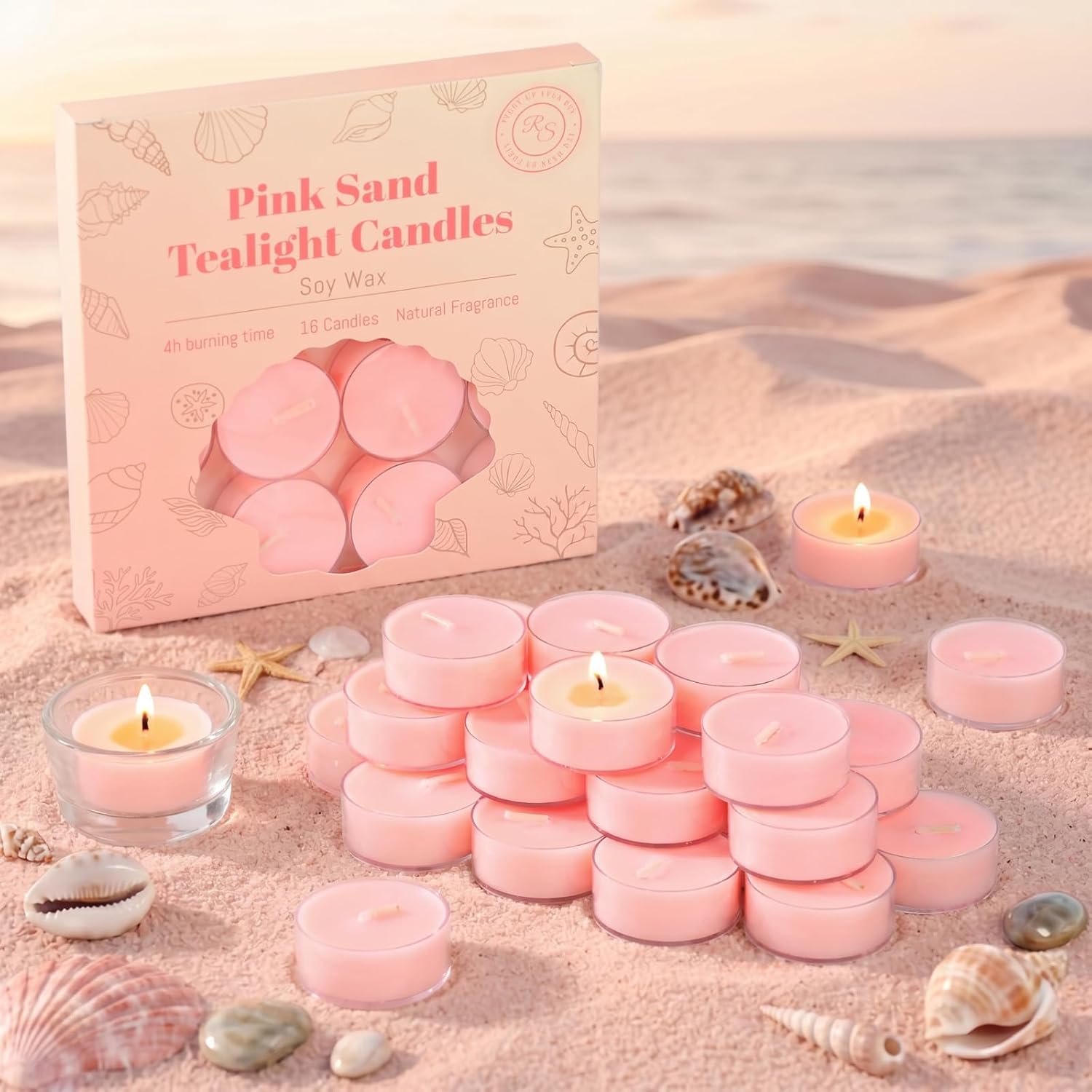 16Pcs Pumpkin& Cinnamon Scented Tealights | 4H Soy Tea Lights | Home Decor