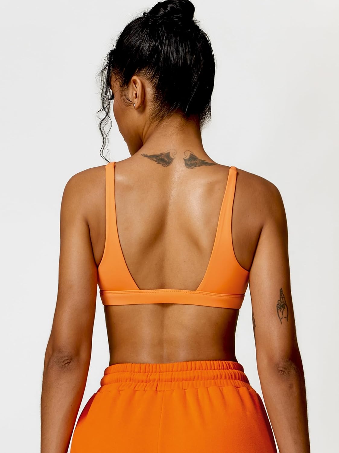 ABOCIW Womens Deep V Neck Sports Bra Padded Low Impact Fitness Yoga Bra U Back Wireless Gym Workout Bra Crop Top - Image 2