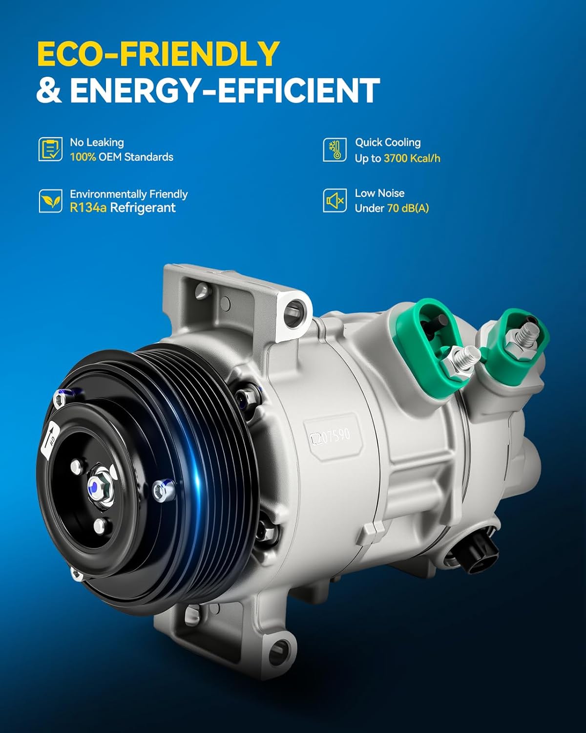 PHILTOP 98395 Air Conditioner AC Compressor with Clutch Compatible with Dodge Caliber 2007-2009,Jeep Compass 2007 2008,Patriot 2007 2008,1.8L 2.0L 2.4L,Replace# 5058228AE