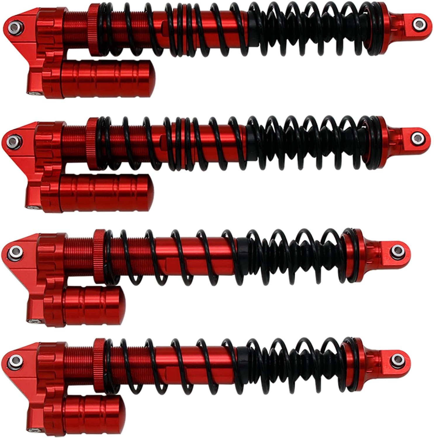 FLMLF CNC 8mm Front and Rear Shocks Absorbers with Shock Support Caps Red for 1/5 RC HPI Baja Rovan King Motor 5B 5T 5S