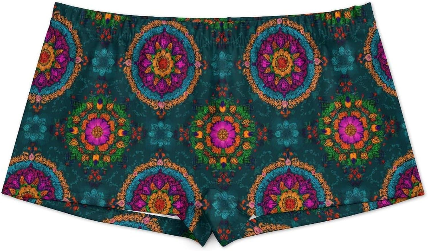 Paisley And Mandala Turquoise Pattern Fashion Women's Boxer Briefs Breathable Underpants Trunks Stretch Underwear