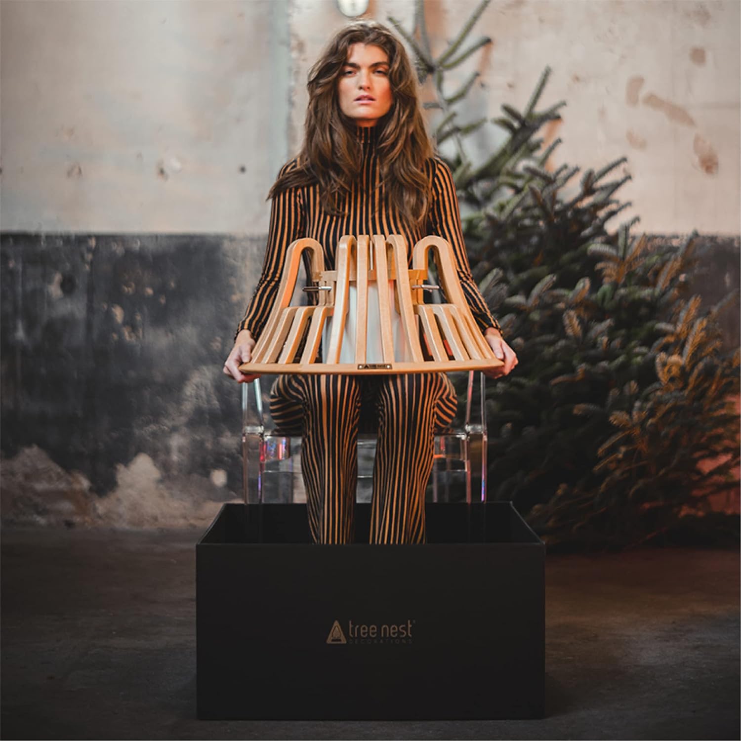 Tree Nest Christmas Tree Stand Base Tree Holder Handmade Craftmanship for 9.8ft Real Trees Limited Edition for Xmas Tree Decoration no Tree Collar or Skirt Needed Crown