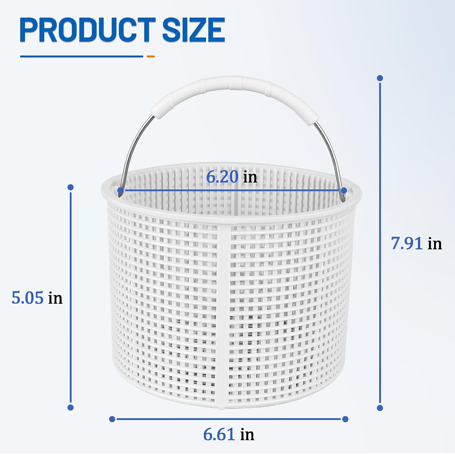 ChangTa Pool Skimmer Basket Replacement for Hayward SPX1082CA Aladdin B-152 | Swimming Pool Skimmer Parts SP1082 SP1083 SP1084 SP1085 SP1086 SP1075 (316 Stainless Steel Handle with Non-Slip Rubber Grip)
