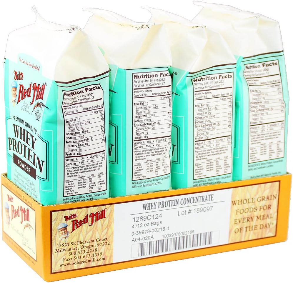 Bob's Red Mill Whey Protein Concentrate, 12-Ounce Bags (Pack of 4)