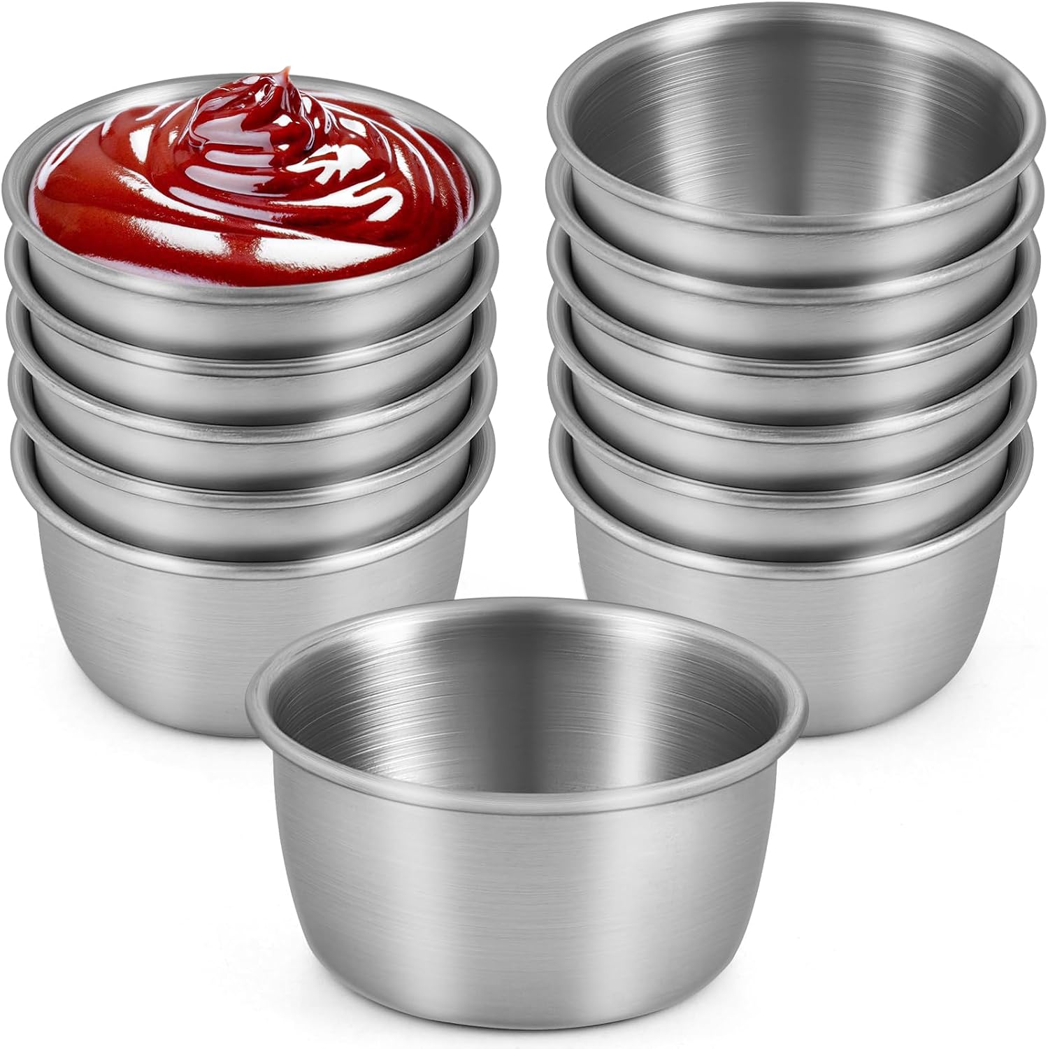 12 Pack Ramekin Sauce Dipping Bowl, Mini Sauce Cups, 50 ml, Gold