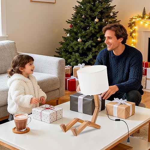 Miniatura 9 de Linda lámpara de escritorio, lámparas únicas, lámpara de mesa de madera, patas y brazos ajustables, lámparas frescas de escritorio para el hogar,