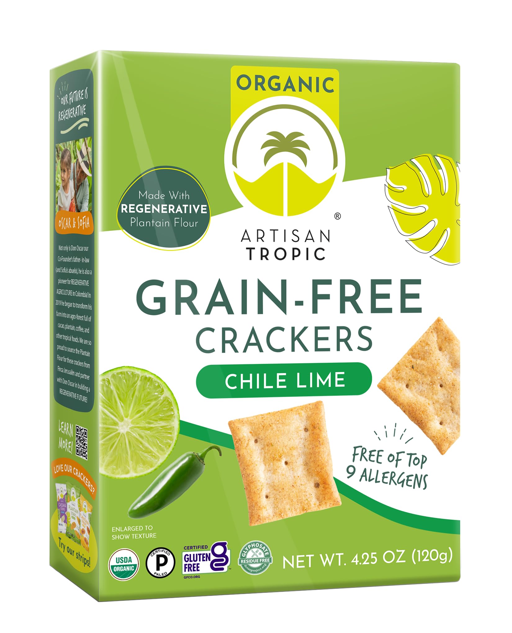 Amazon.com: Artisan Tropic Chile Lime Organic Crackers, Gluten