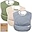 KeaBabies 3-Pack Waterproof Baby Bibs for Eating - Lightweight Toddler Feeding Bibs with Large Food Catcher, Mess Proof, Food-Grade Baby Eating Essentials, Easy to Put On & Clean (Slate)