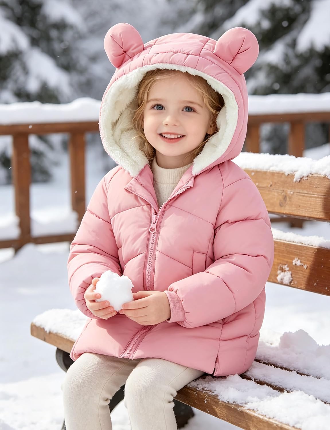 Toddler Girls Boys Winter Teddy Coat 6M-5T Kids Fleece Jacket with Hood