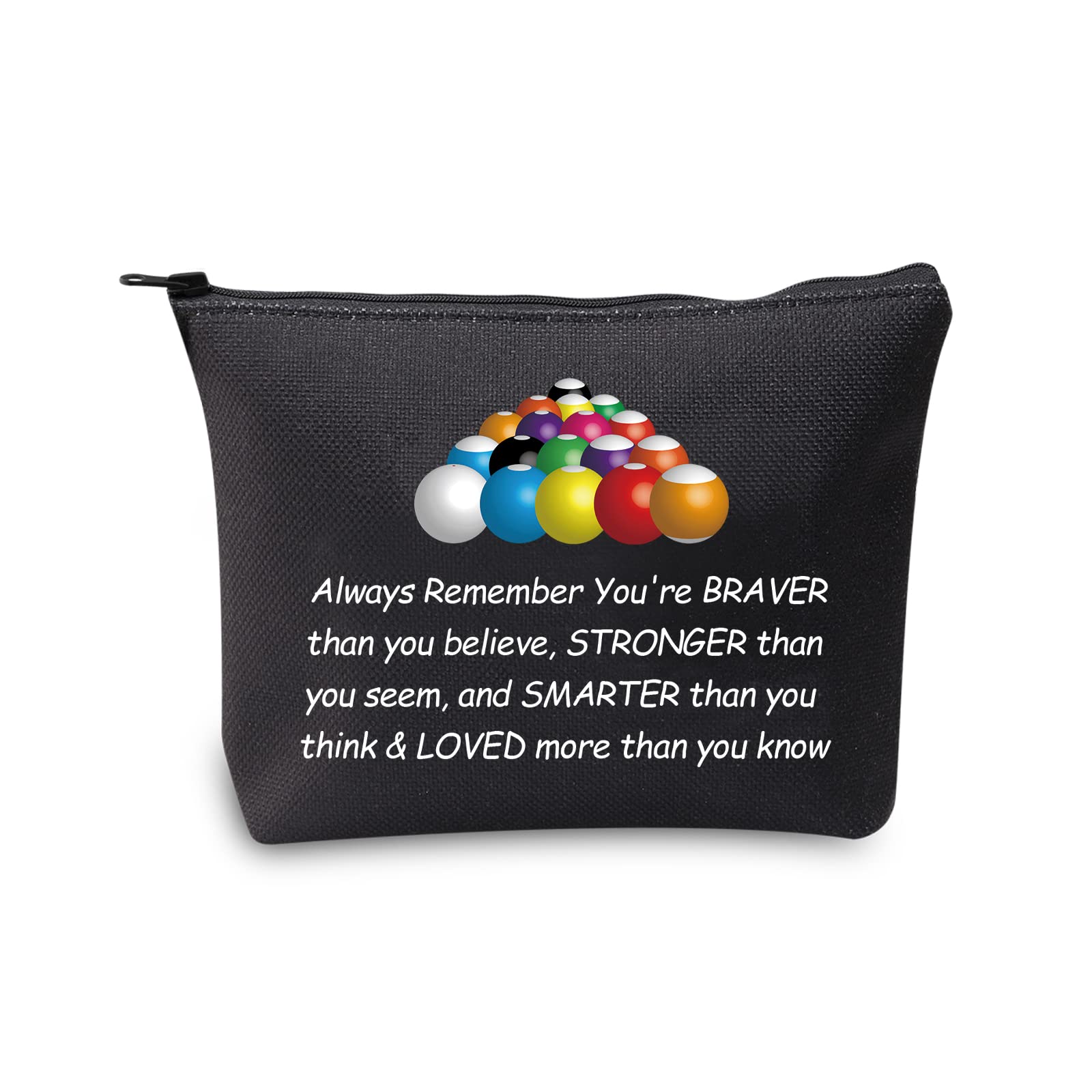 CMNIMBilliards Gifts Billiards Cosmetics Makeup Bag Gift for Pool Players Billiard Lover Gifts Pool Table Gifts Travel Zipper Pouch Toiletry Bag (billiard cosmetics bag)