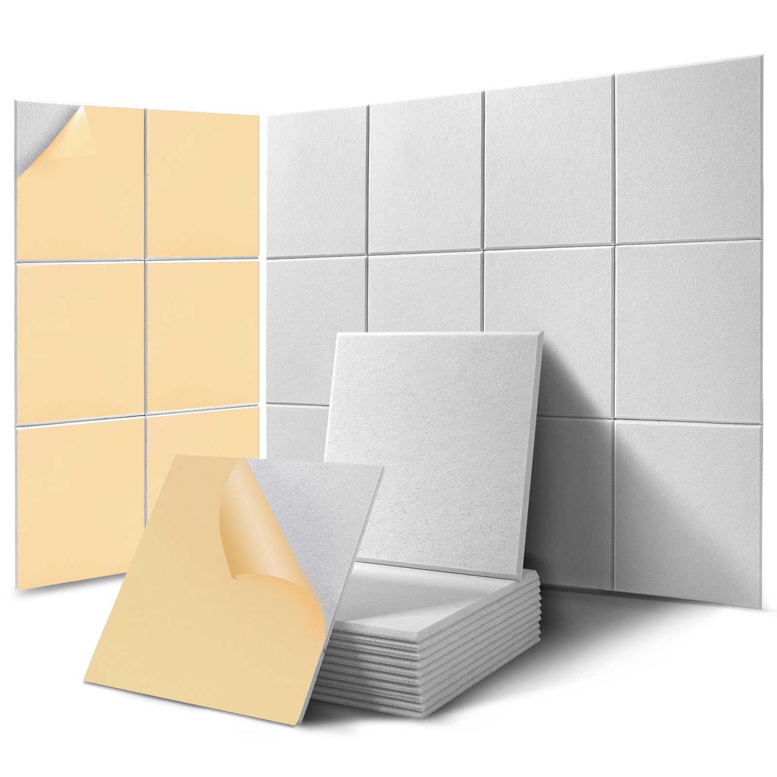 satori 防音材　遮音材　吸音材　防音パネル　折りたたみ　防音ボード Amazon | HERTBER 防音材自己粘着吸音材 白 12枚吸音パネル 30x30x0