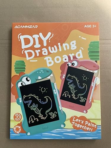 Miniatura 8 de ACAMMZAR Tableta de escritura LCD, tablero de dibujo colorido de 8.5 pulgadas, tablero de dibujo de dinosaurios, regalos de cumpleaños de Navidad
