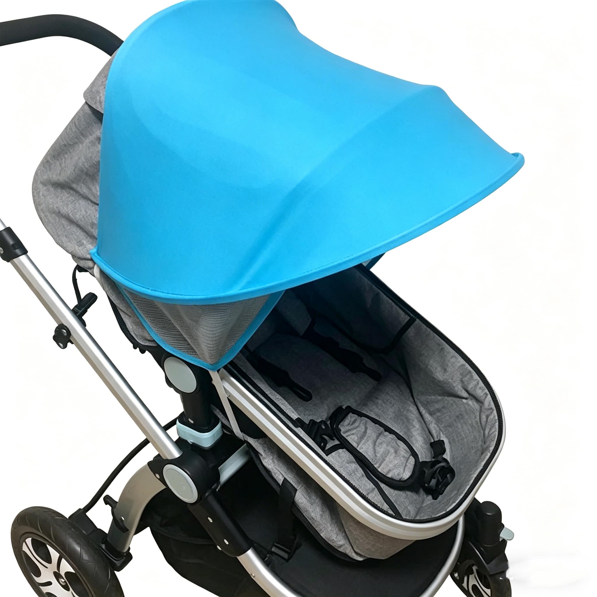 Universal Pram Sun Shade Cover UPF50+ Pushchair Sunshade Foldable Baby Stroller Sun Shield Pushchair Awning UV Protection Waterproof Pram Sun Shade Canopy for Pushchairs Buggy Stroller