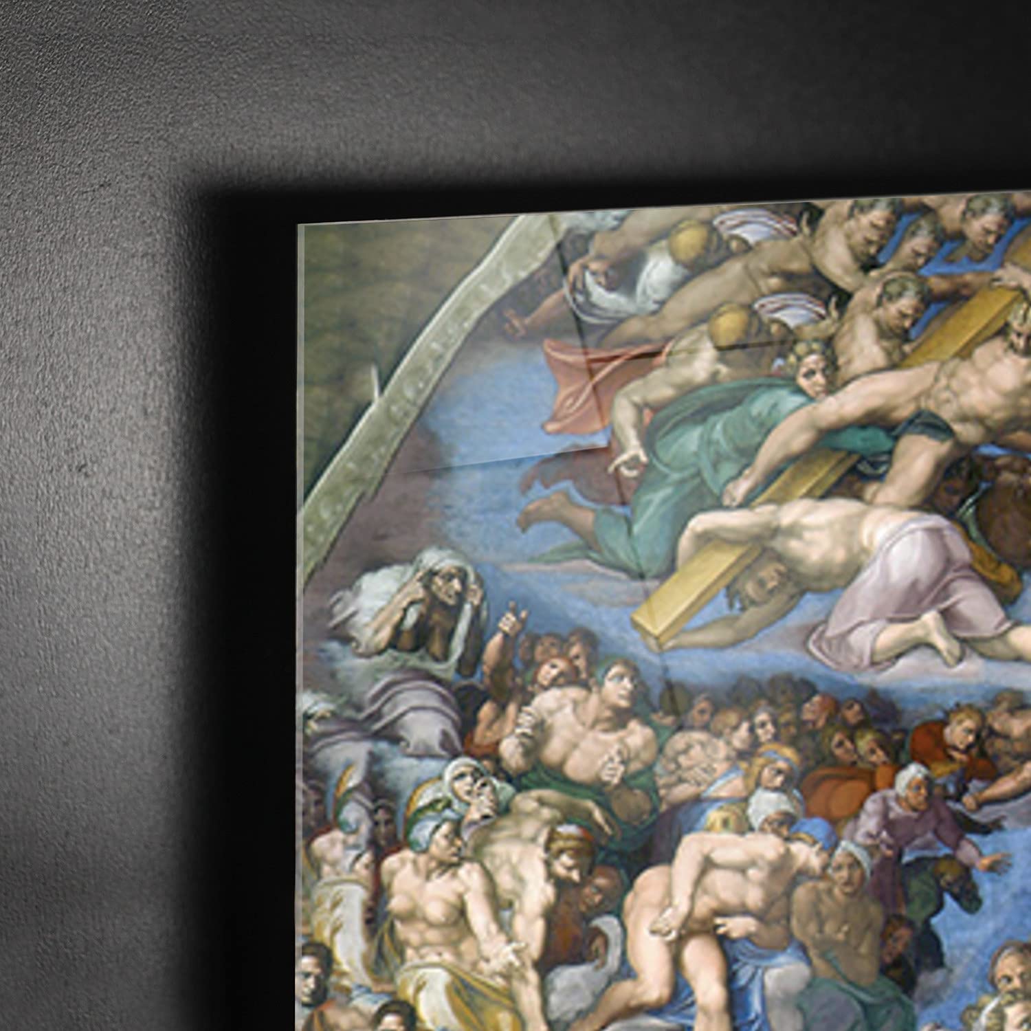 Giallobus - Quadro - Michelangelo - Giudizio universale - Vetro acrilico Plexi - 100x100 - Pronto da appendere - Quadri moderni per la casa