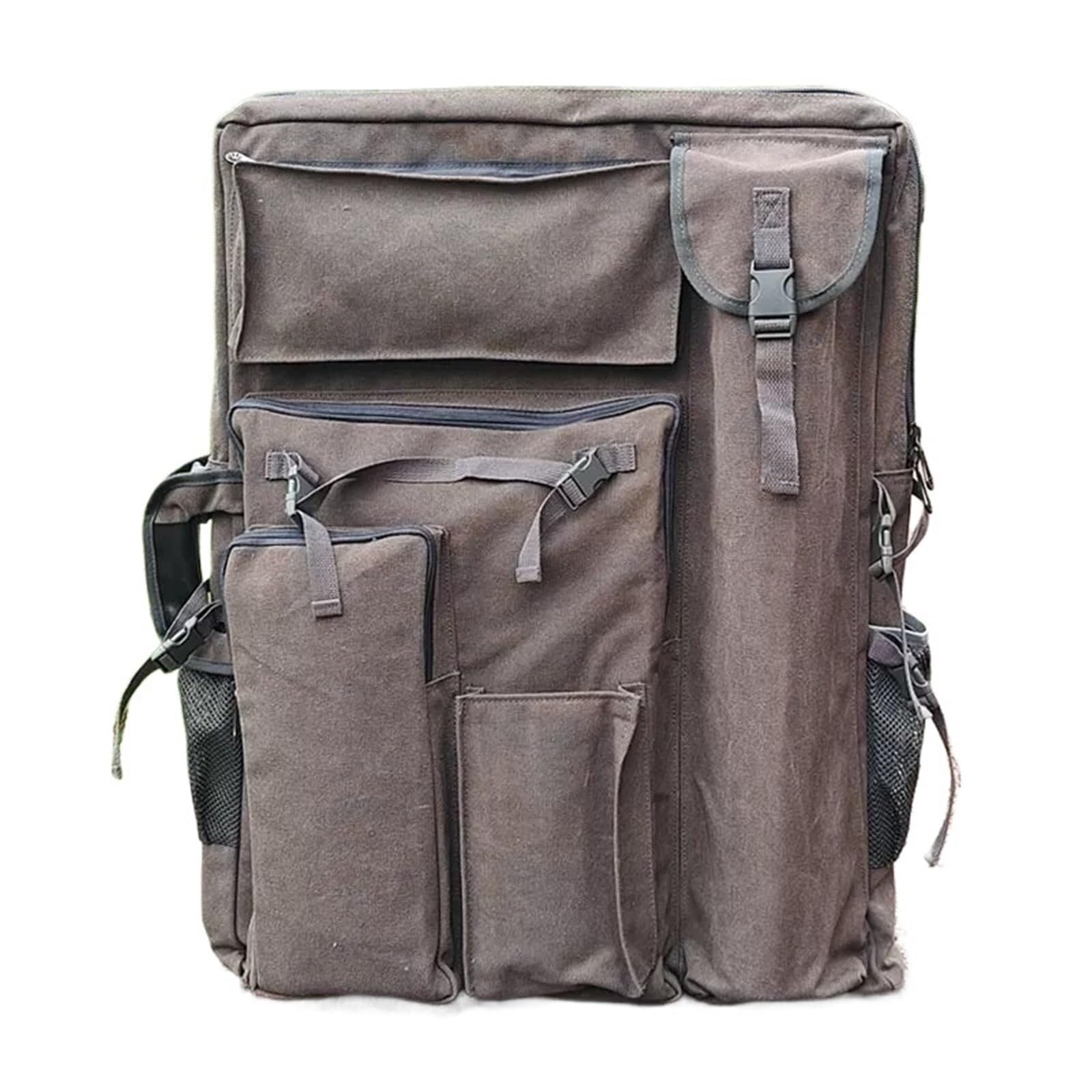 Kunst Mappe Tasche Großer Kunst-Portfolio-Rucksack, 50 x 70 cm, Zeichenbrett-Tasche, A2-Künstlertasche, verdickte Leinwand-Kunsttasche for Künstler Für Zeichenbretter(Grey)