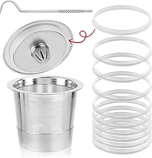 10 Pcs Silicone Gaskets with Circle Crochet for Keurig Stainless Steel Refillable, Reusable Gasket Ring Replacement Silicone Seals for Keurig Reusable Coffee Filter