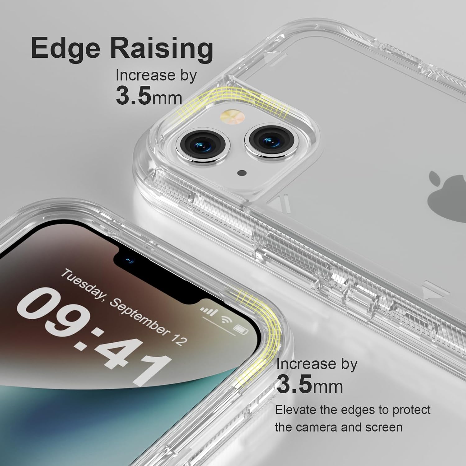 for iPhone 14 Case, Heavy Duty Shockproof Protection Phone Cases, Anti-Drop, Dual Layer Transparent Protective Cover Compatible with iPhone 14, 6.1 inch,Crystal Clear - Image 5