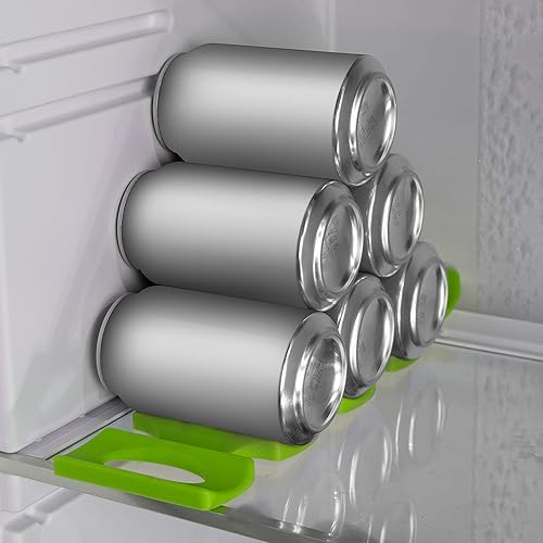 Miniatura 3 de kwmobile Tapete apilable de silicona para botellas, organizador de refrigerador para apilar botellas, latas, cerveza, refrescos, estante