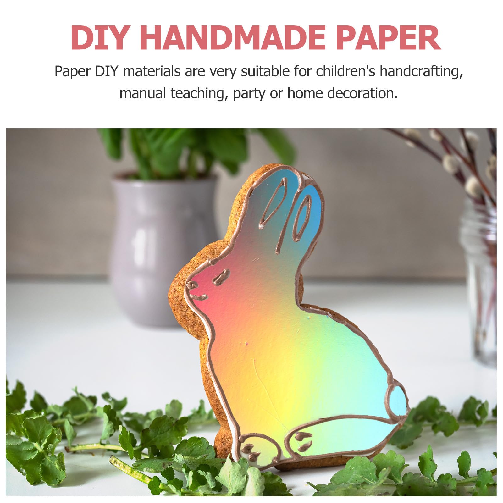 Healvian 50 Stück Bastelpapier aus Karton A4 Buntes Selbstgemacht Papier für Leichtes Dekopapier zum Basteln und Schulprojekte
