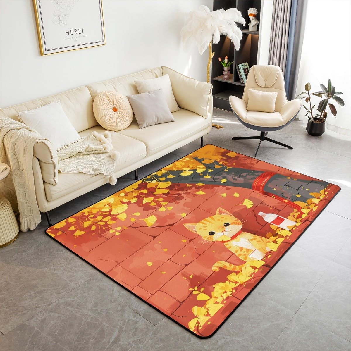 Erosebridal Strawberry Decorative Rug 5X7 Cartoon Red Strawberry Indoor Floor Mat White Flowers Summer Carpet Funny Fruit Theme Area Rug for Kids Girls Teens,Pink