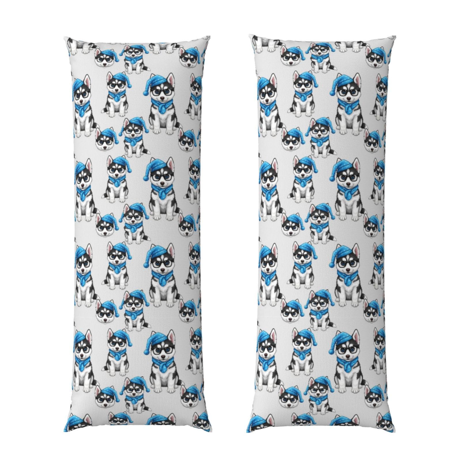 Body Pillow Protector Cover 20x54, Siberian Husky Puppy Dog, Breathable Ultra Soft Pillowcase with Zipper, Wrinkle Shrinkage Fade Resistant for Bed Couch