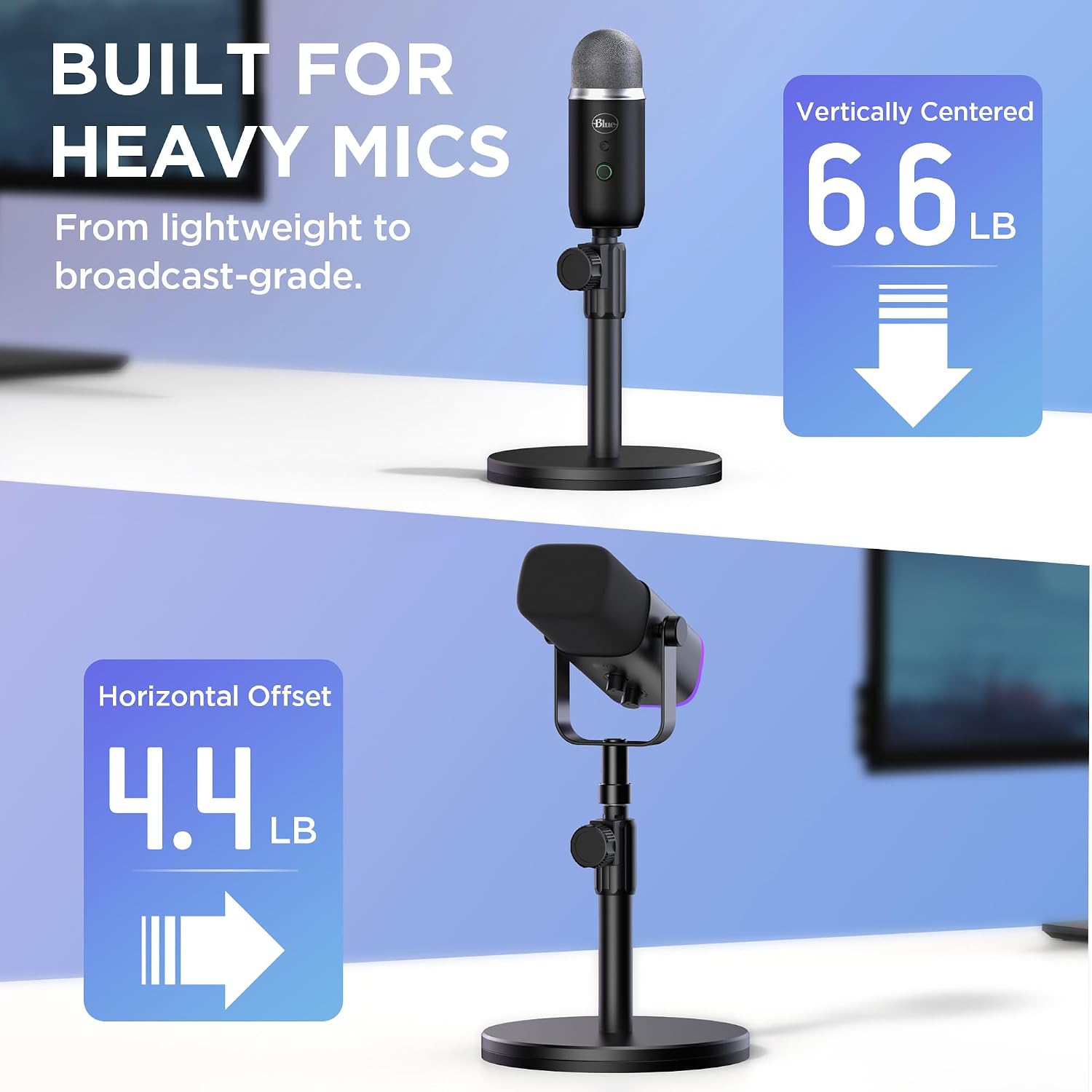 InnoGear Ultra Low 5" Desktop Microphone Stand Holder Mic Stand Desk image 3