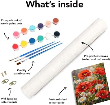 4 Pack Landscape Paint by Numbers Kit for Adults Beginner, Flowers Paint by Number, Adult Paint by Number Kits on Canvas, DIY Acrylic Oil Easy Painting by Numbers for Home Wall Decor 12X16 inch