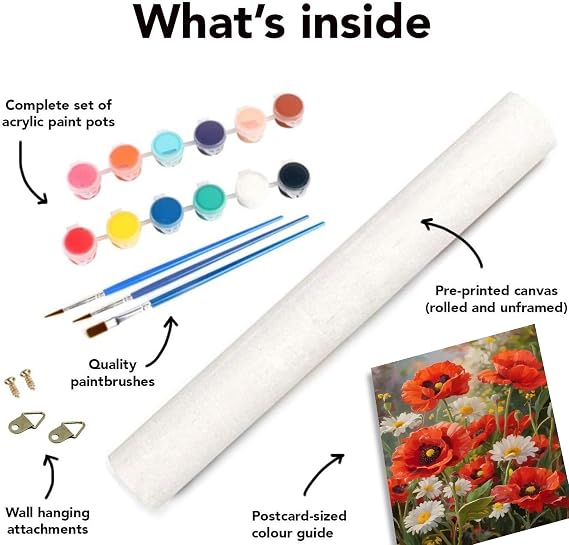 4 Pack Landscape Paint by Numbers Kit for Adults Beginner, Flowers Paint by Number, Adult Paint by Number Kits on Canvas, DIY Acrylic Oil Easy Painting by Numbers for Home Wall Decor 12X16 inch