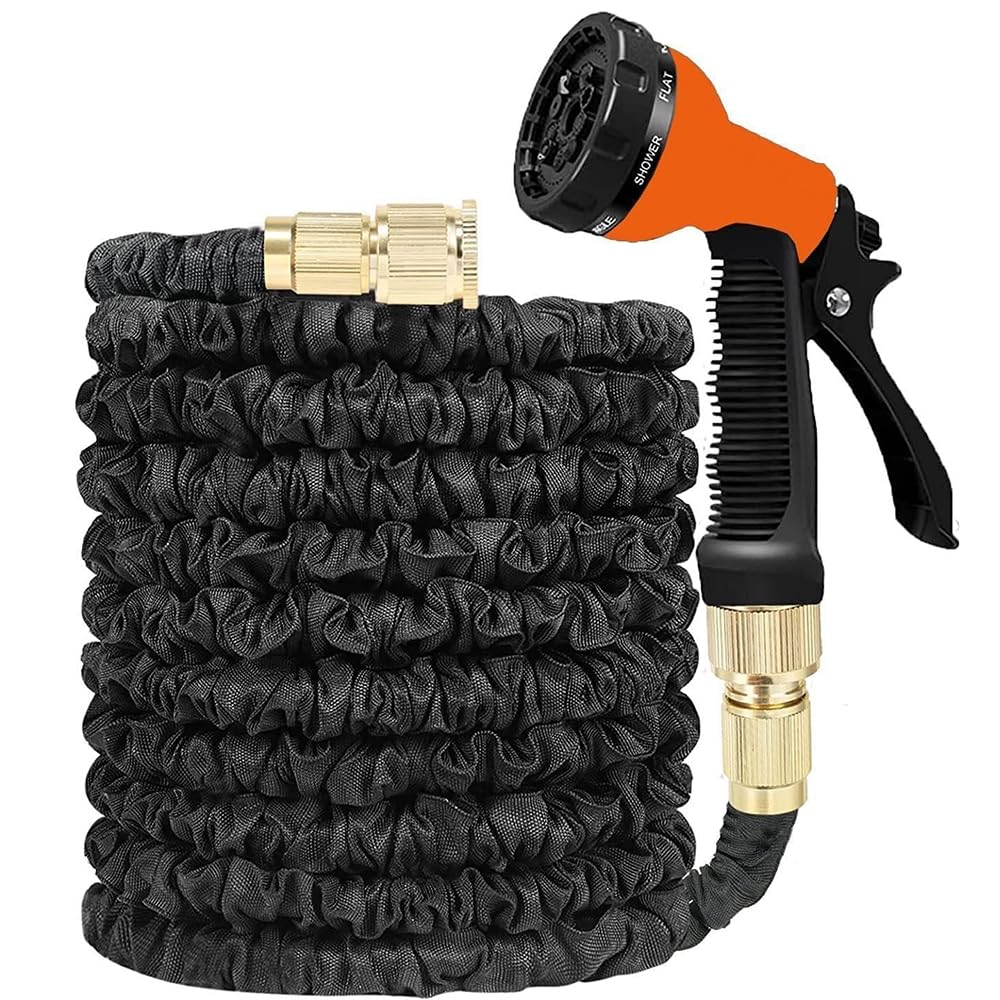Bargaingalore Black 50Ft Expandable Flexible Garden Hose Pipe Expanding Fittings + Spray Gun