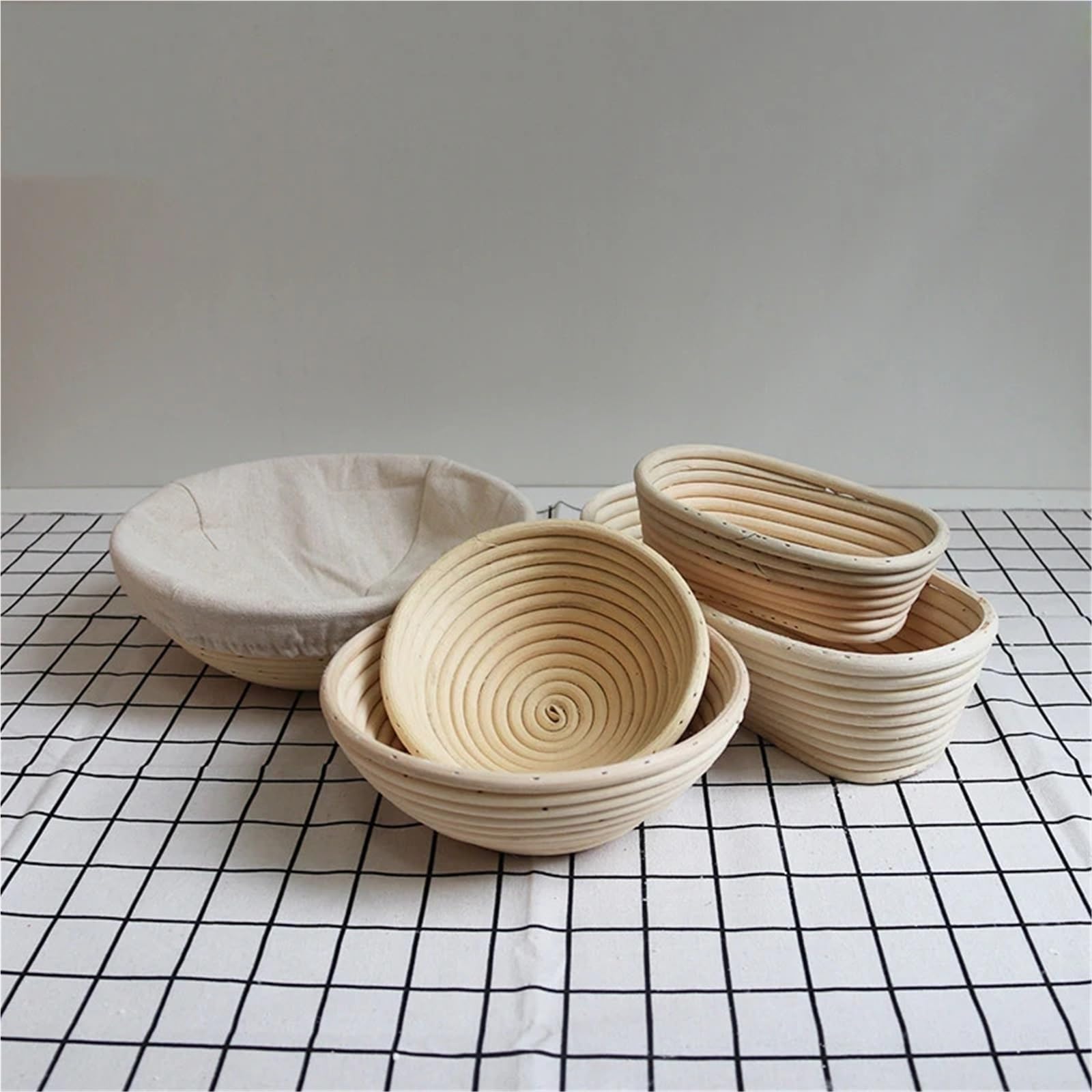 Cestas Fermentación Cesta de Mimbre for fermentación de Masa, Cesta de Pan de Mimbre Natural for fermentación de Masa, for Hornear(Oval 21X15X8cm)