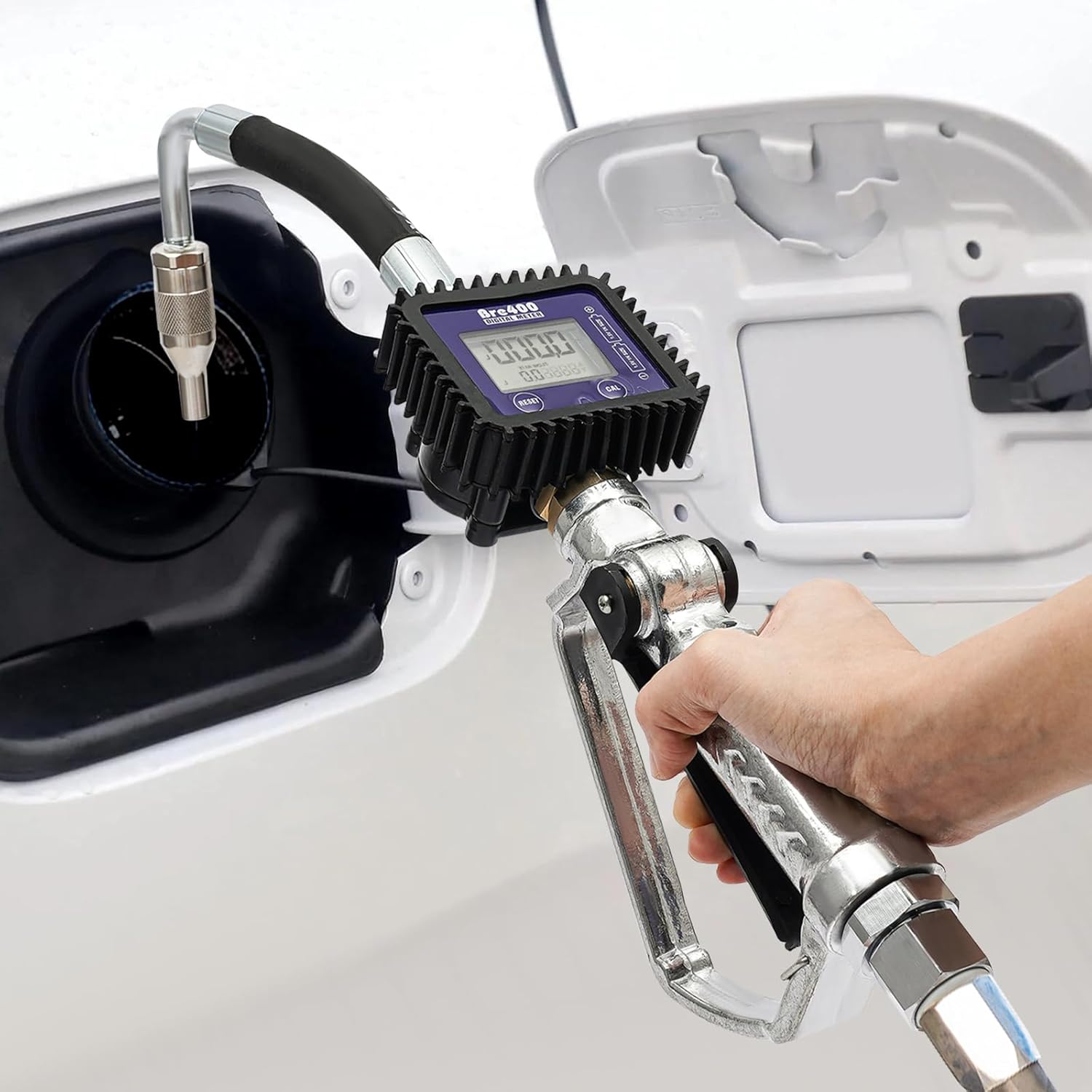 Electronic Oil Metering Gun, Digital Oil Control Valve Meter Nozzle, Pneumatic Oil Gun Quantitative Fueling Gun Oil Gun with Gauge, Control Valve Fuel Oil Transfer Gun