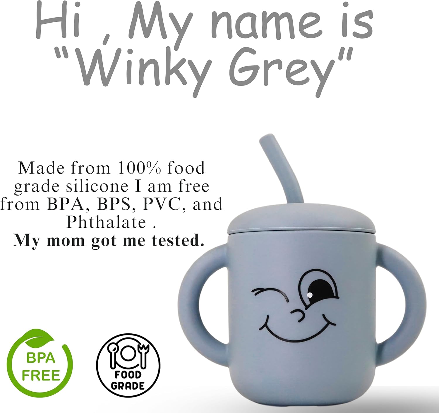 Meet the Moodies (MOM) 100% Silicone Sippy Cup with Straw & Handles BPA-Free, Leak-Proof Baby Cup for 6+ Months | Helps Toddlers Transition from Bottle to Cup with Every Sip Full of Emotion & Fun - Image 2