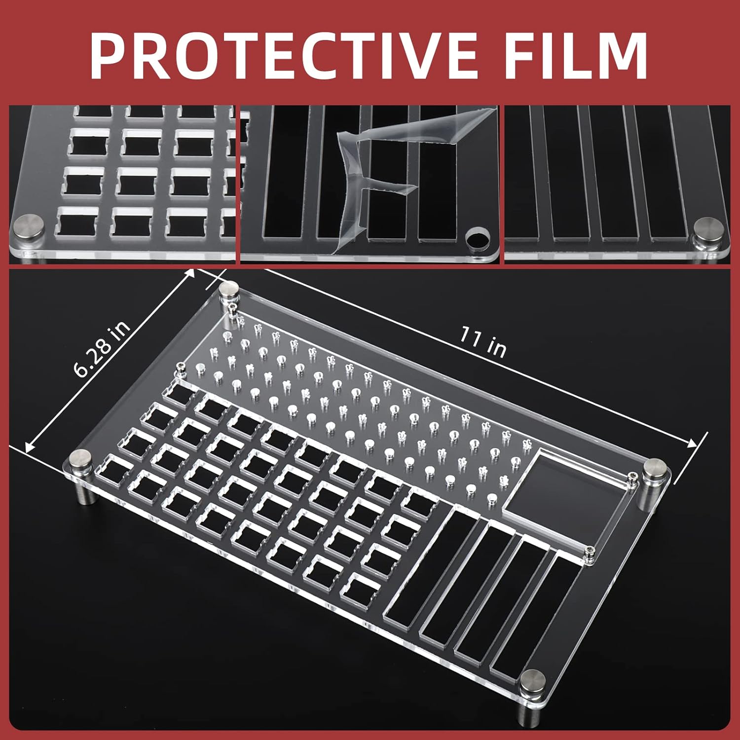 YIMAGUJRX 32 Switches Acrylic Lube Station,Keyboard Lube Kit,Switch Opener,Switch Lube,Switch Puller,Keycap Puller,Switch Lube Tool for Custom Mechanical Keyboard (12Pcs)