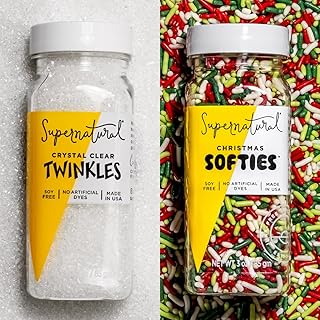 Supernatural All Natural Sprinkles Dye Free Christmas Set, No Artificial Dyes, Soy Free, Gluten Free, Vegan & Dye Free Food Sprinkles, 3oz (Pack of 2)