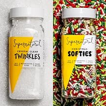 طقم عيد الميلاد الخالي من الصبغة من Supernatural All Natural Sprinkles، بدون أصباغ صناعية، خالٍ من الصويا، خالٍ من الغلوتين، نباتي وخالي من الصبغة، عبوة من قطعتين 3 أونصة