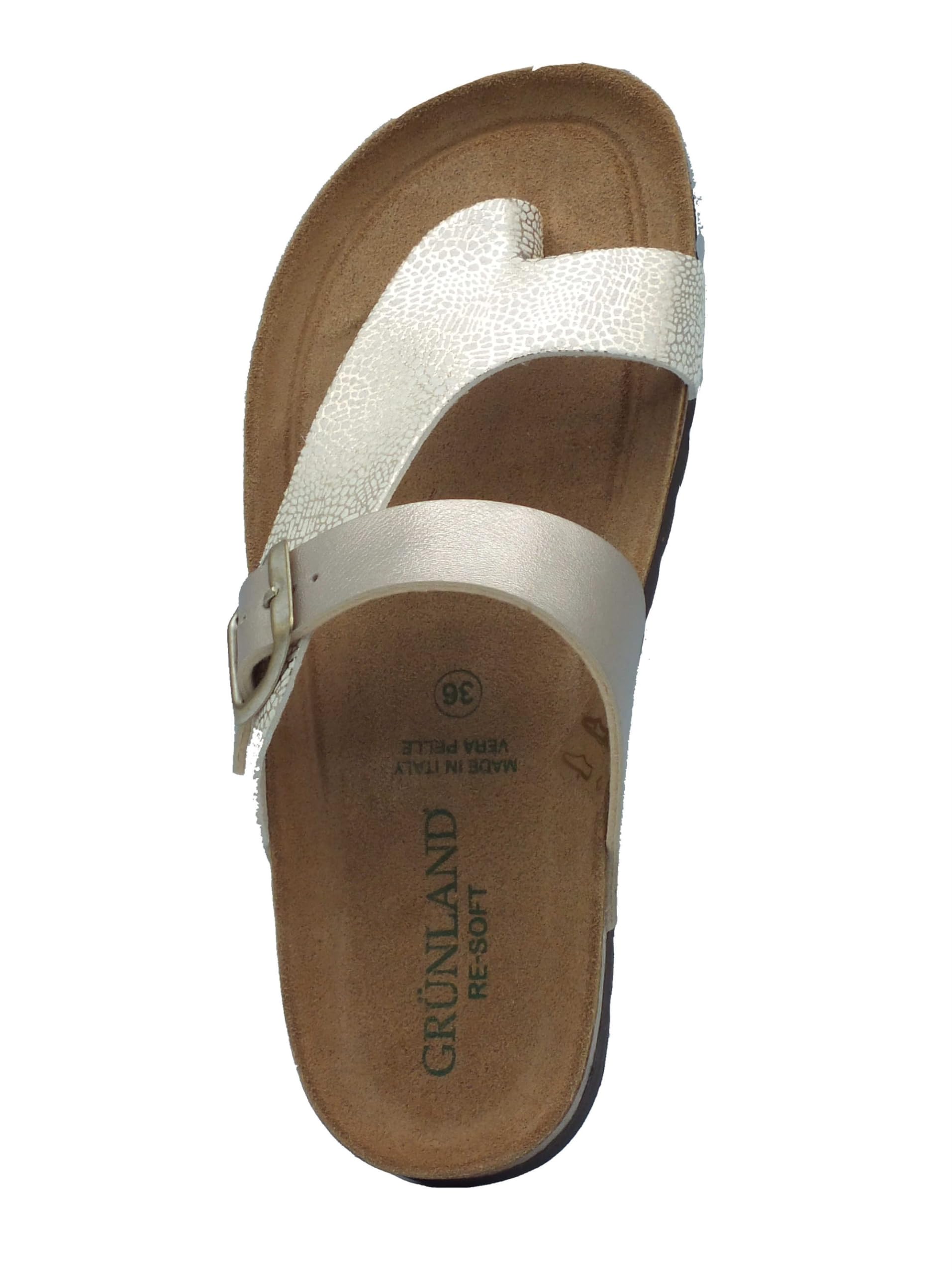Grunland Hola CB1811 Sabbia Infradito per Donna in Ecopelle con Fibbia