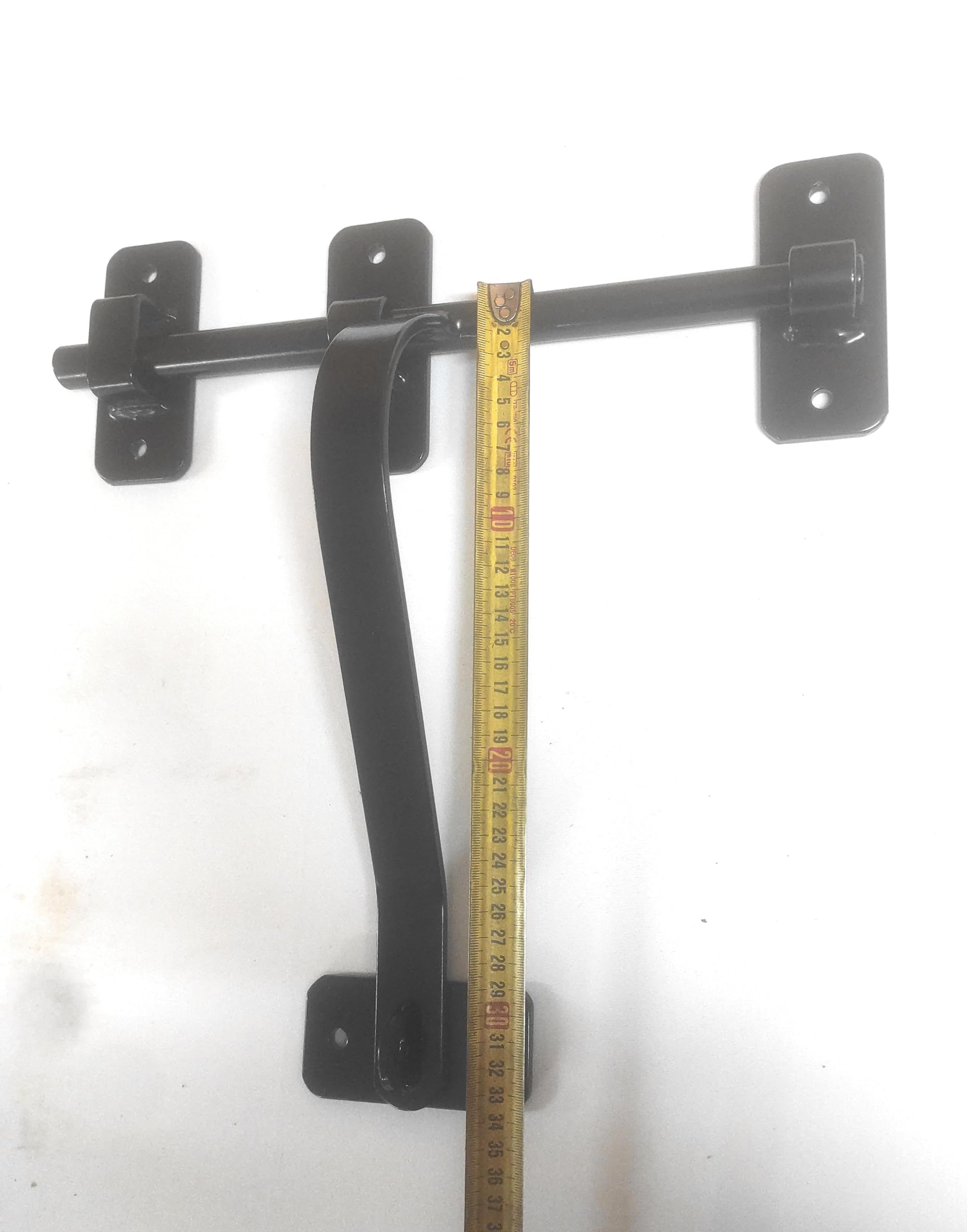 Morales Forja Cerrojo Grande y Fuerte Recto, Modelo Básico Rústico para Puertas Madera Hierro Granero, Negro