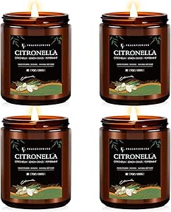 Amazon.com: Citronella Candles Set, Indoor Outdoor Lemongrass Scented ...
